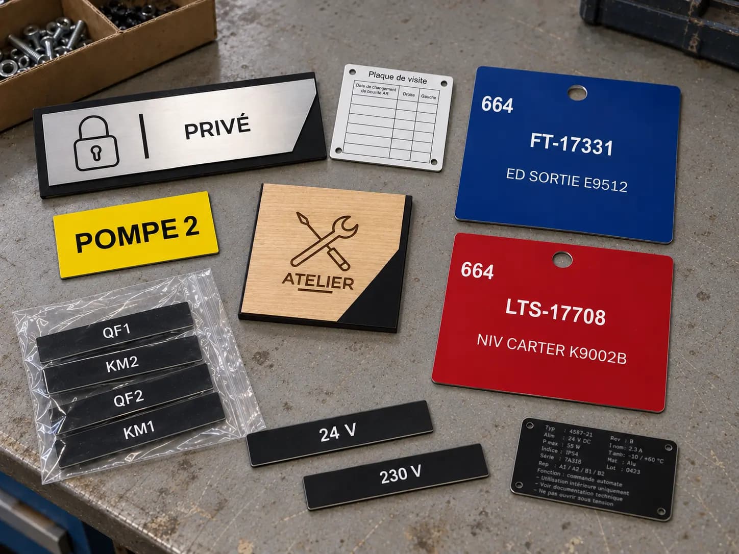Plaques, repères et étiquettes gravées pour les professionnels