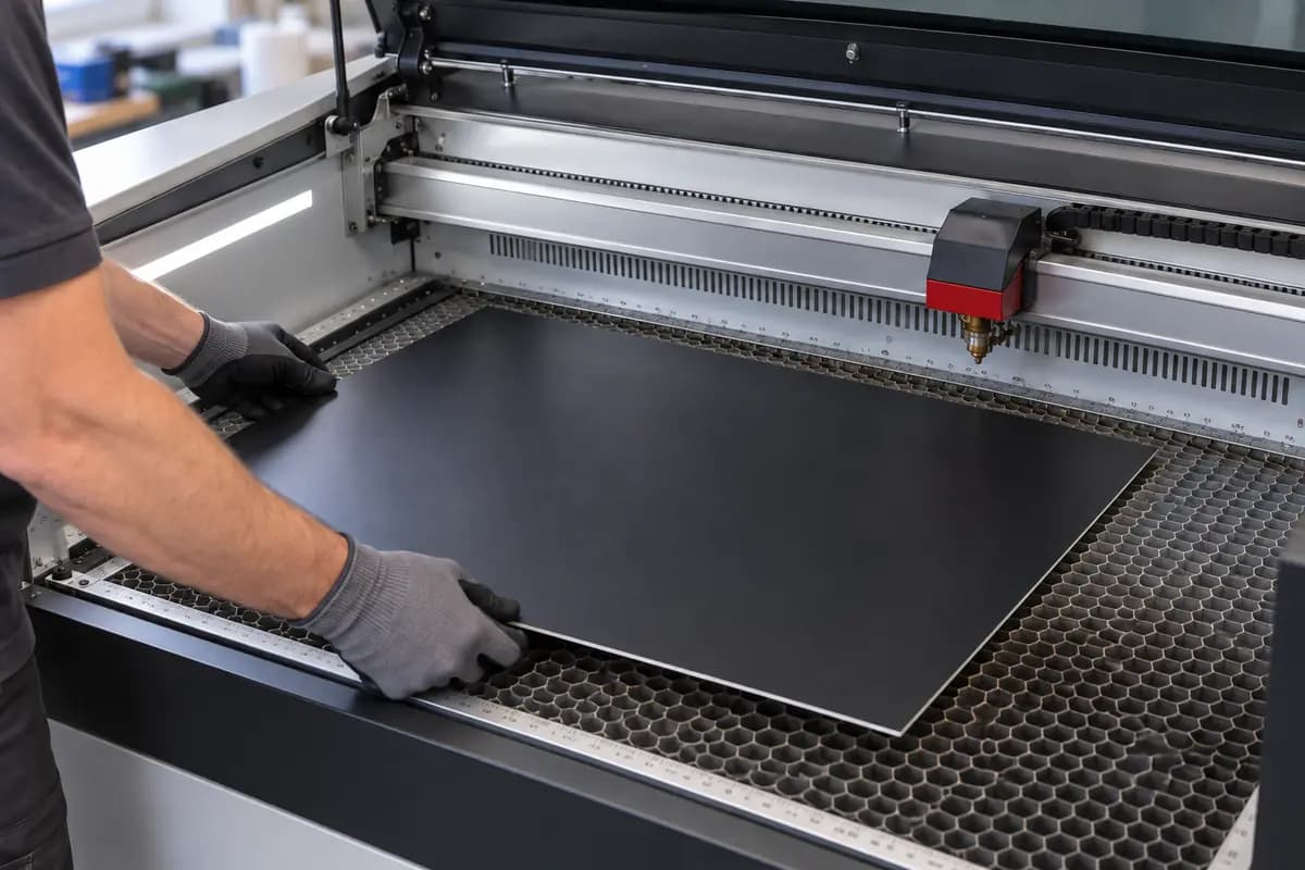 Préparation de la matière avant gravure et découpe laser